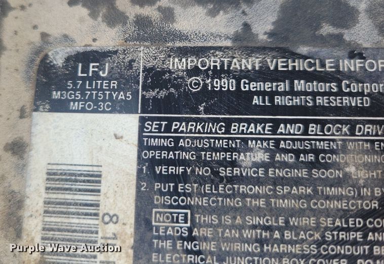 image for item LC9792 1991 Chevrolet 1500 Silverado pickup truck