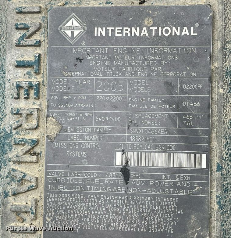 image for item LD9301 2006 International CE300 school bus