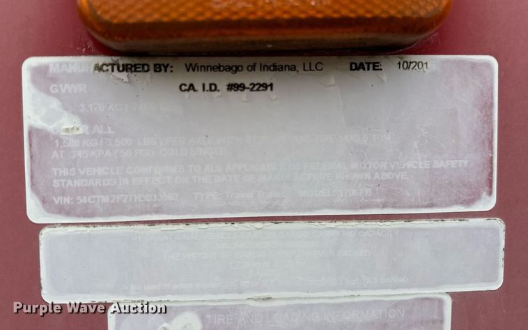 image for item LK9744 2017 Winnebago  1706FB camper