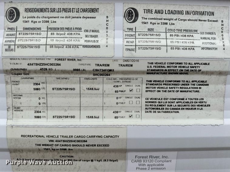 image for item LK9747 2017 Forest River T24FQMX  toy hauler camper