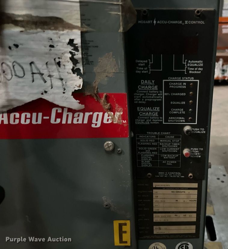 image for item LK9760 (4) Hobart forklift battery chargers 