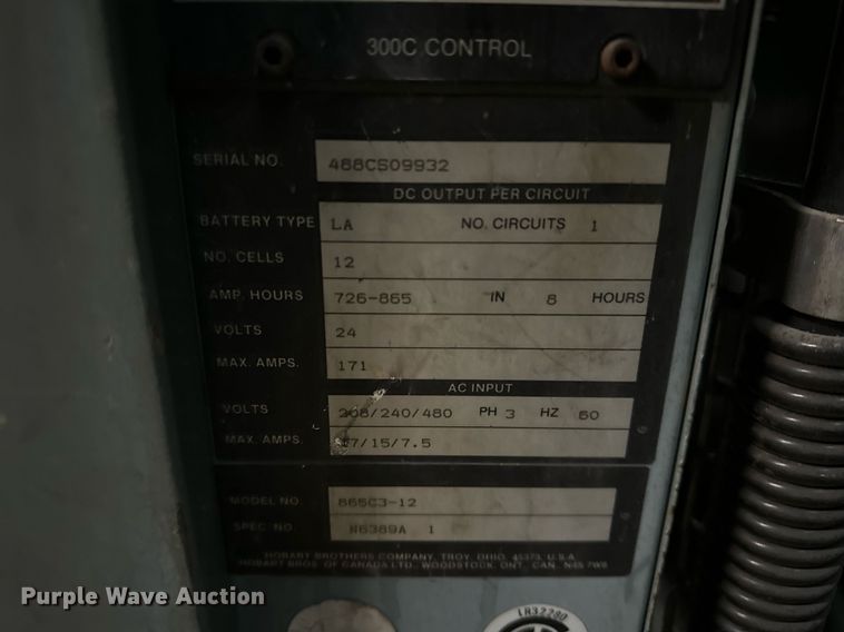 image for item LK9760 (4) Hobart forklift battery chargers 