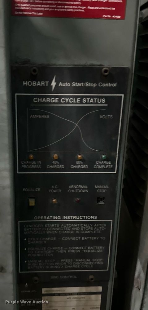 image for item LK9760 (4) Hobart forklift battery chargers 