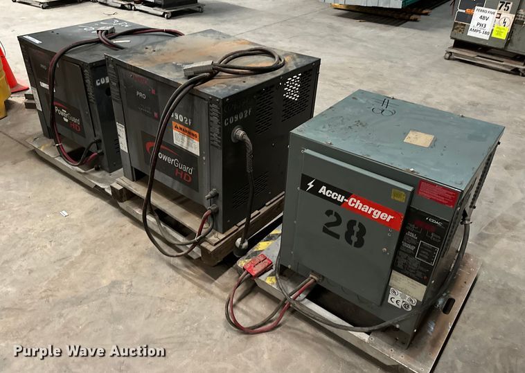 image for item LK9762 (3) forklift battery chargers 
