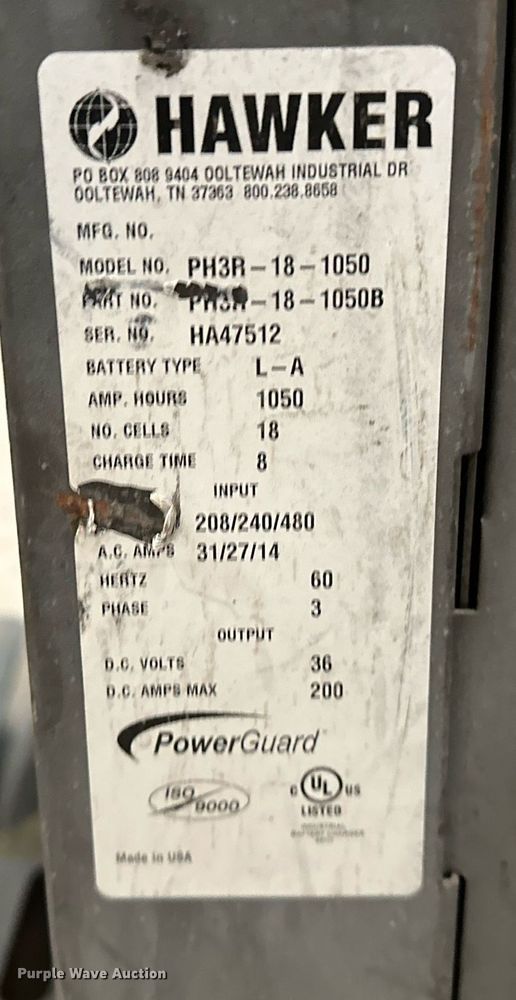 image for item LK9762 (3) forklift battery chargers 
