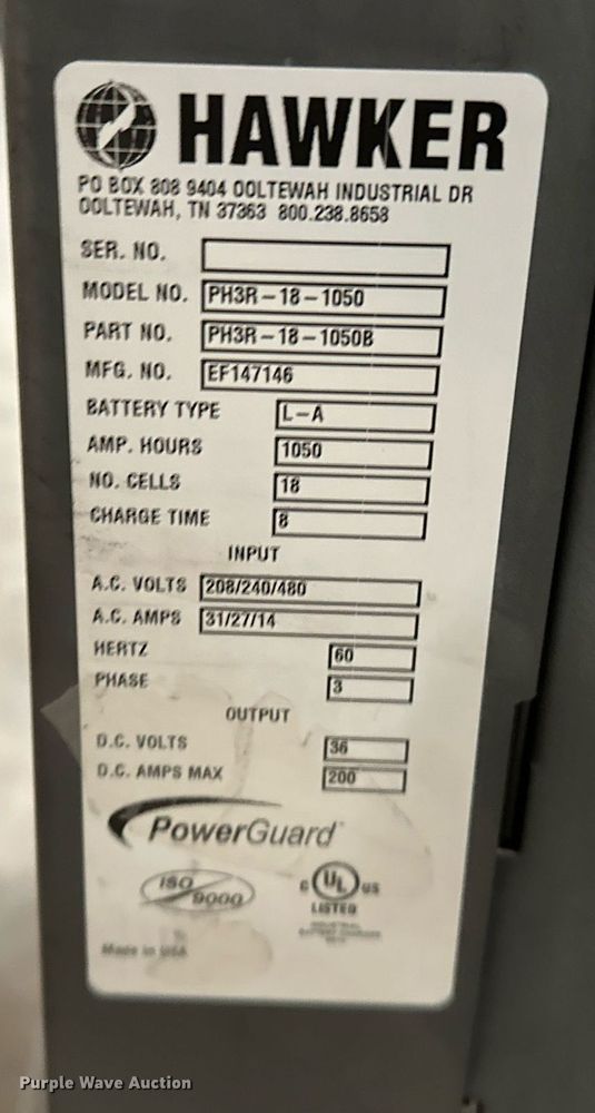 image for item LK9762 (3) forklift battery chargers 