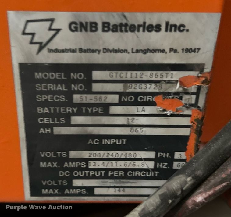 image for item LK9763 (4) forklift battery chargers 