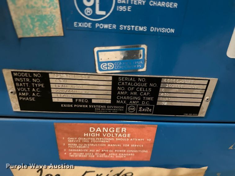 image for item LK9764 (4) Exide forklift battery chargers 