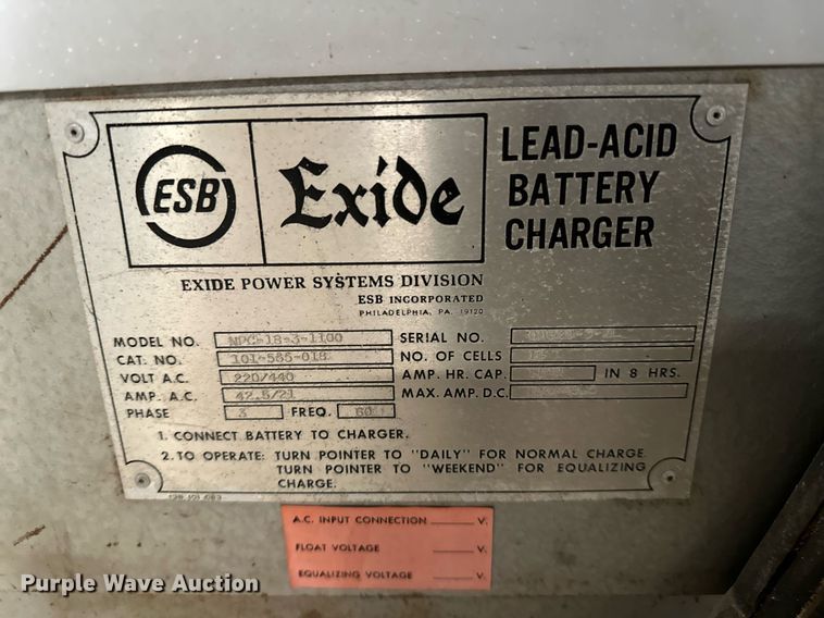 image for item LK9765 (4) Exide forklift battery chargers