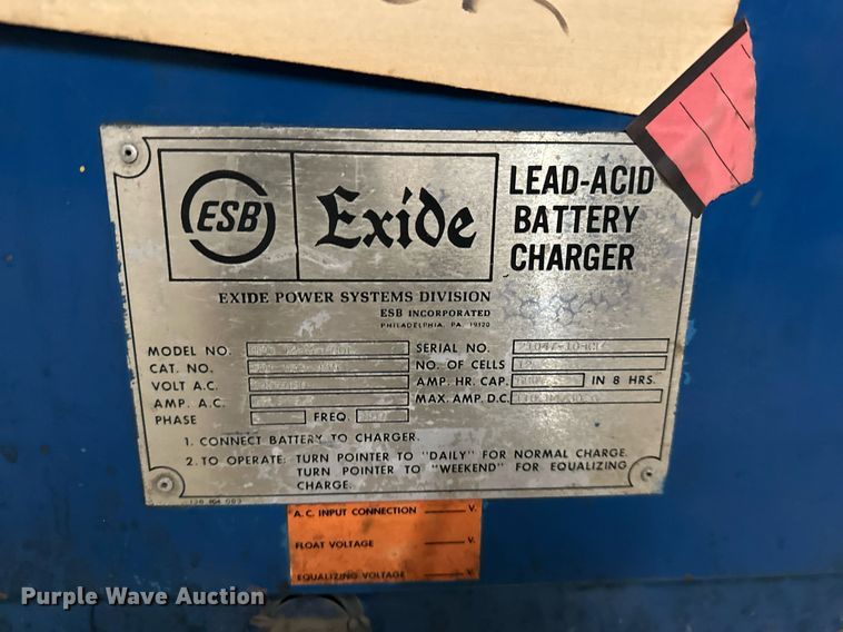 image for item LK9765 (4) Exide forklift battery chargers