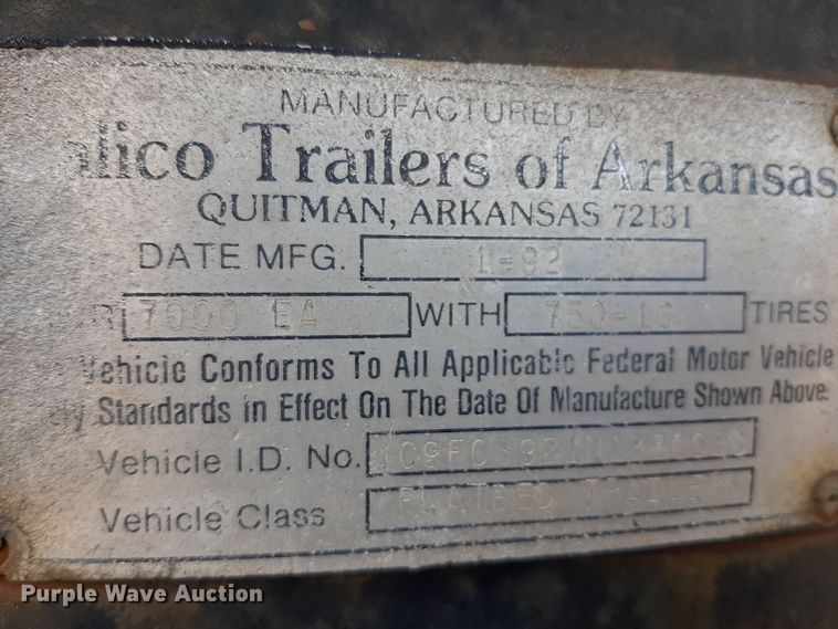 image for item LX9999 1992 Calico equipment trailer