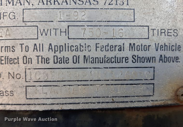 image for item LX9999 1992 Calico equipment trailer