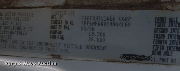 image for item LY9037 1999 Freightliner FL70 crane truck