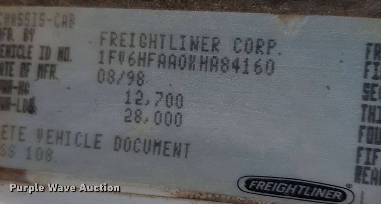 image for item LY9037 1999 Freightliner FL70 crane truck