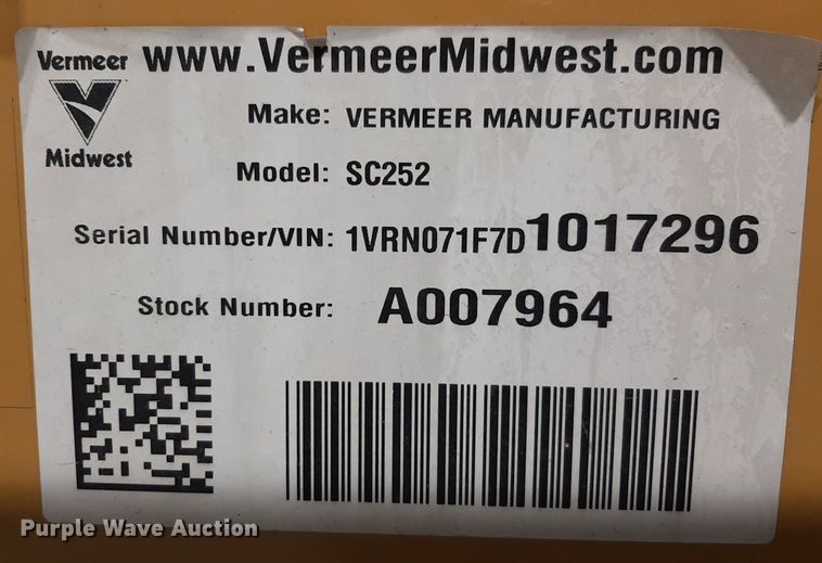 image for item LY9039 2013 Vermeer SC252 stump grinder