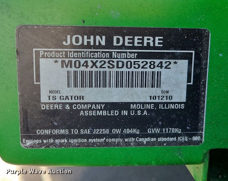 image for item MQ9573 John Deere Gator TS utility vehicle