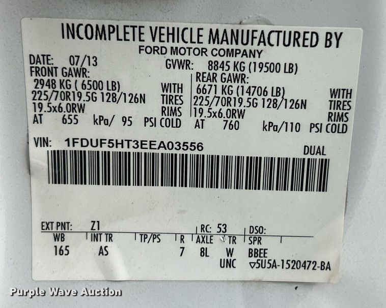 image for item NE9661 2014 Ford F550 Super Duty XL  dump flatbed truck