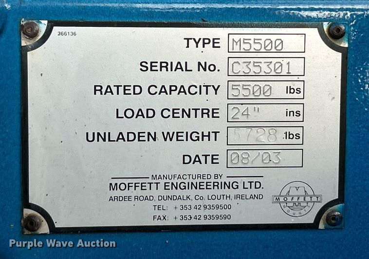 image for item NE9692 2003 Moffett M5500 forklift