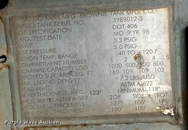 image for item NE9693 1999 Sterling L7501 fuel truck