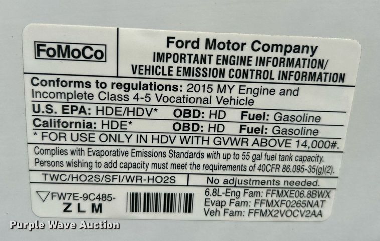 image for item NE9726 2015 Ford E450 Super Duty shuttle bus