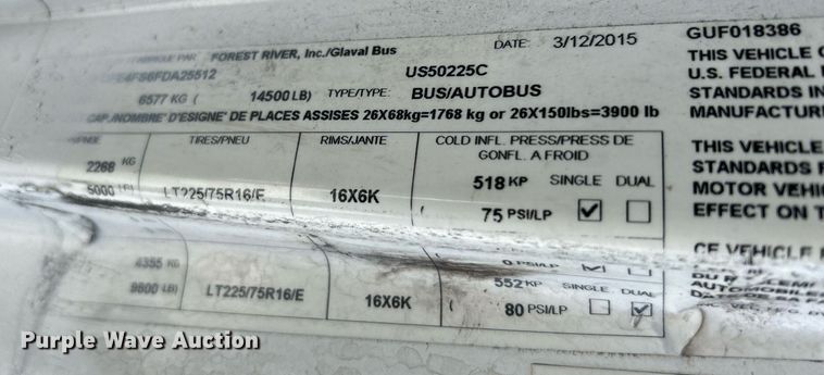 image for item NE9726 2015 Ford E450 Super Duty shuttle bus