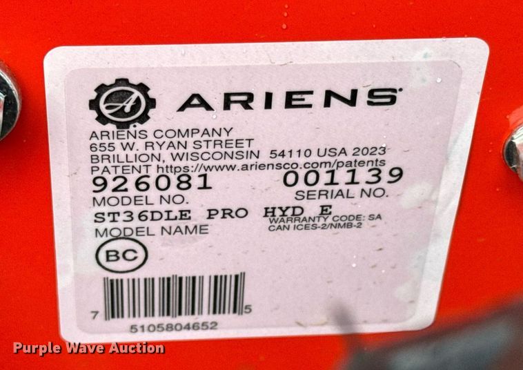 image for item NI9748 Ariens  ST36DLE Pro HYD E Snow blower
