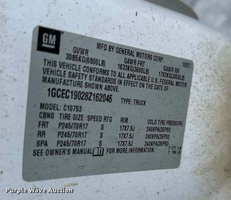 image for item NL9350 2008 Chevrolet Silverado 1500 Ext. Cab pickup truck