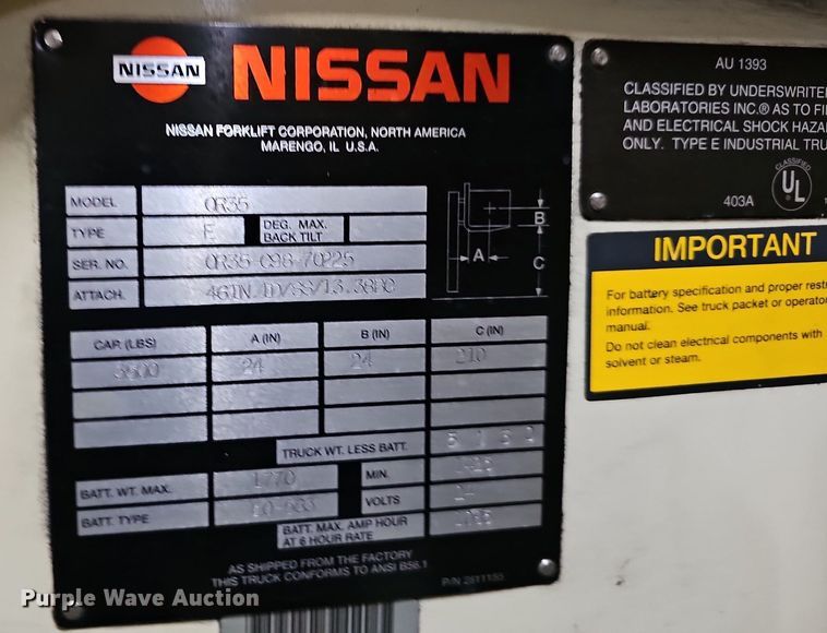 image for item NP9340 Nissan  OR35 forklift