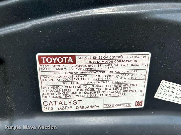 image for item NR9378 2007 Toyota Camry Hybrid 