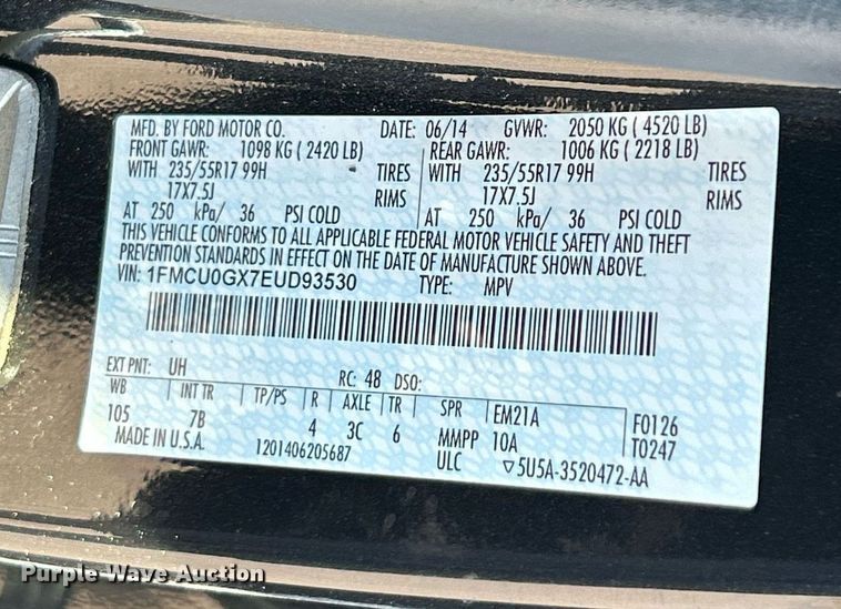 image for item NR9408 2014 Ford Escape SE SUV