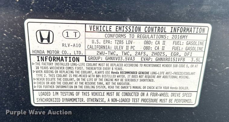 image for item NS9064 2016 Honda Pilot SUV