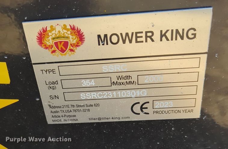 image for item OD9174 2023 Mower King SSRC skid steer rotary mower
