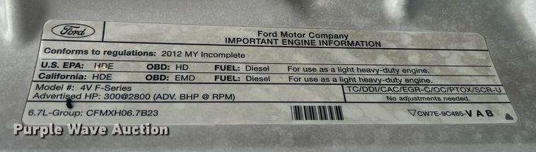 image for item OI9509 2012 Ford F550 Super Duty flatbed truck