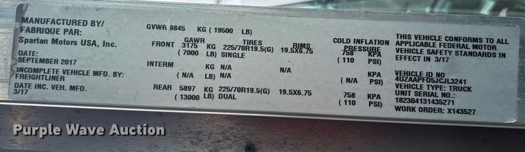 image for item OI9511 2018 Freightliner  MT45 refrigerated delivery van