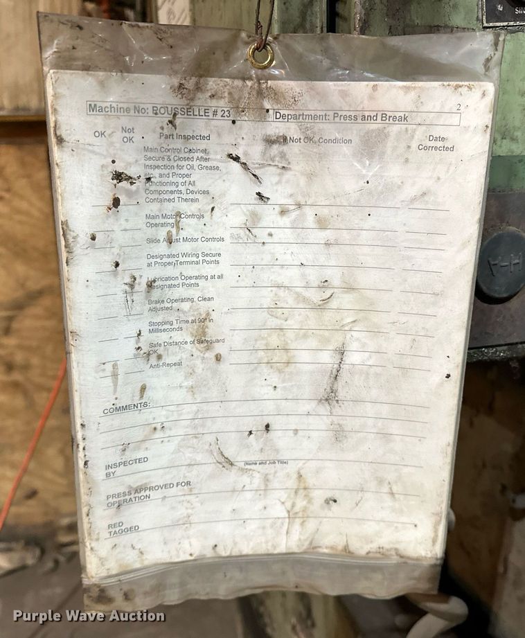 image for item OM9750 Rousselle 10B48 stamping press