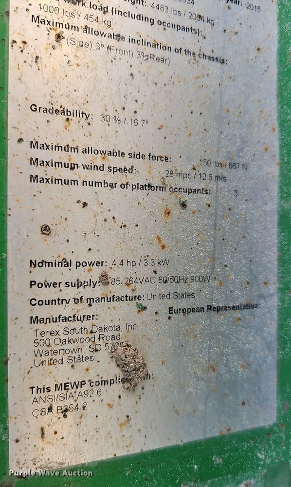 image for item DK0515 2015 Genie GS-2646 scissor lift