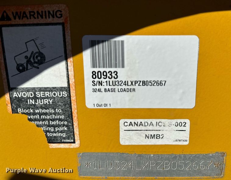 image for item DK6742 2019 John Deere 324L wheel loader