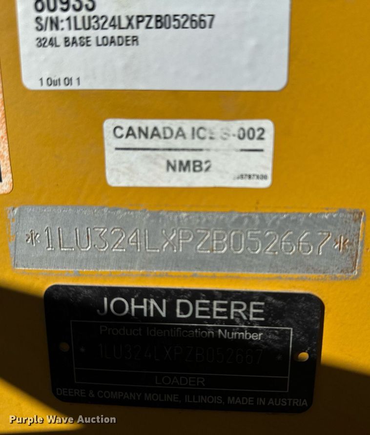 image for item DK6742 2019 John Deere 324L wheel loader