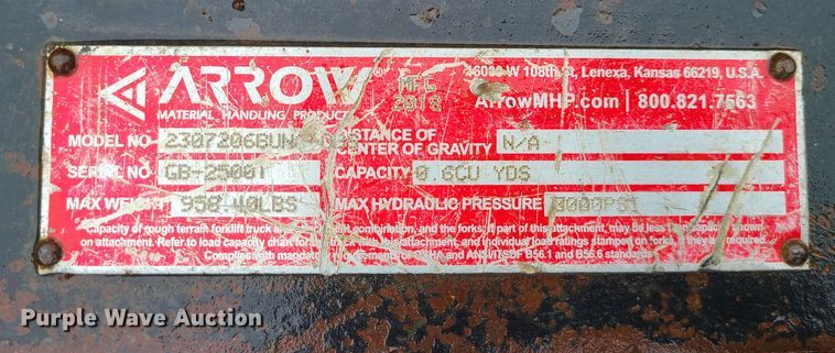 image for item DN8288 Arrow skid steer grapple bucket