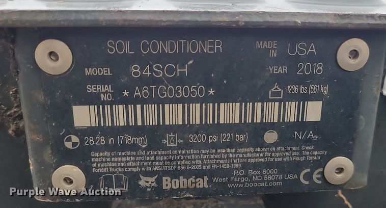 image for item DN8289 2018 Bobcat 84SCH skid steer soil conditioner