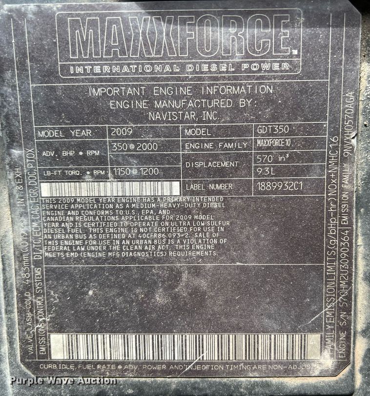 image for item DQ2357 2010 International 7500 dump truck