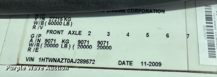 image for item DQ2357 2010 International 7500 dump truck