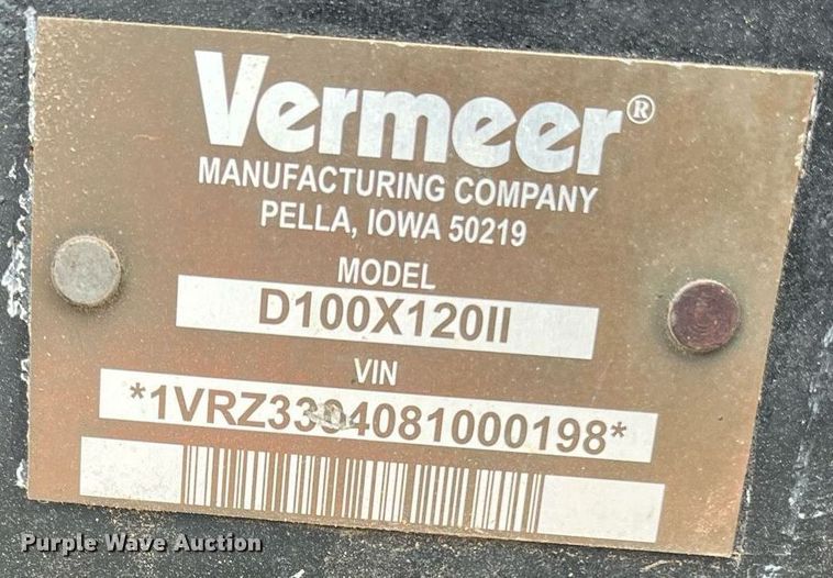 image for item EI0584 2008 Vermeer D100X120 Series II directional boring unit