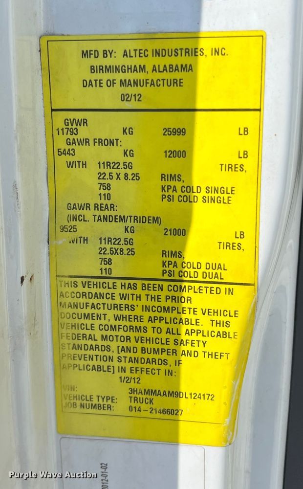 image for item JT9029 2013 International  DuraStar 4300 forestry bucket truck