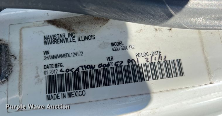 image for item JT9029 2013 International  DuraStar 4300 forestry bucket truck