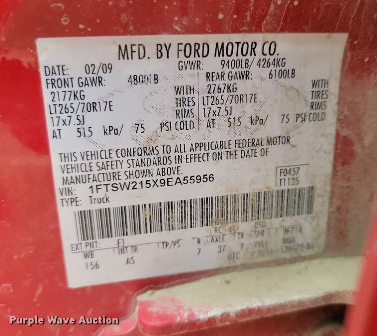 image for item KT9623 2009 Ford  F250 Super Duty XL Crew Cab pickup truck