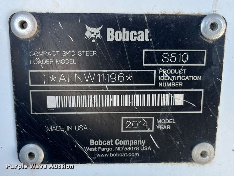 image for item LD9298 2014 Bobcat S510 skid steer loader