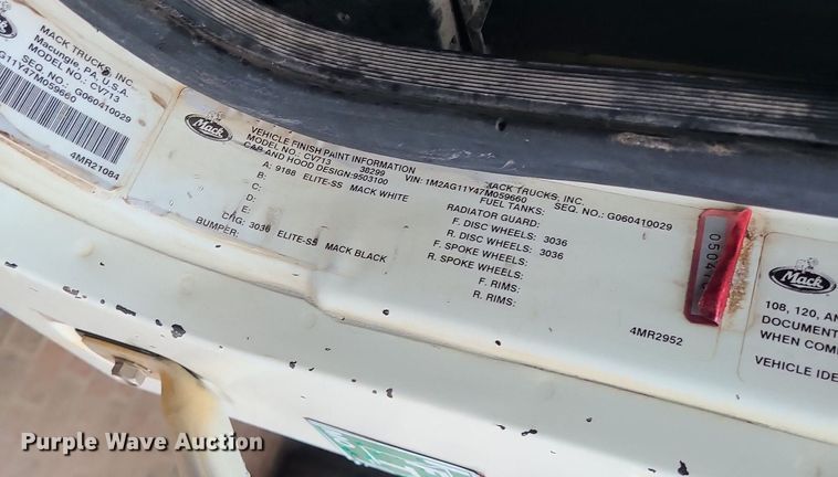 image for item LJ9503 2007 Mack CV713 dump truck