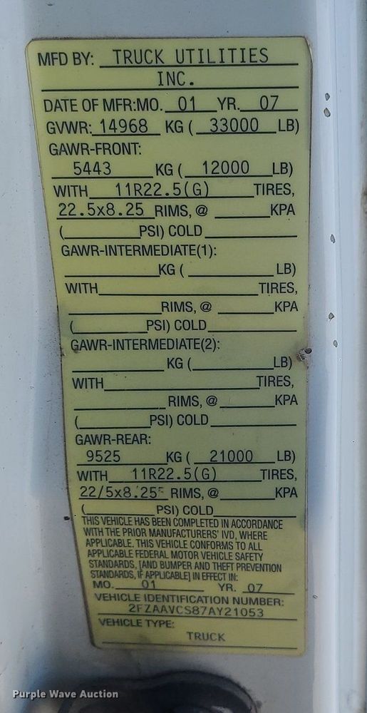 image for item MQ9568 2007 Sterling L-Line dump truck