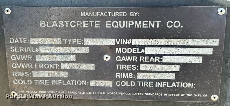 image for item NI9719 2018 Blastcrete DA-350 seal coat applicator